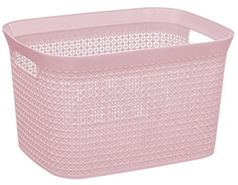 5five - panier en plastique 25l scandinave rose
