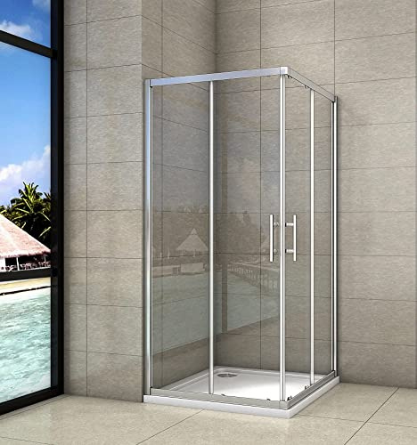 Aica Sanitär Duschkabine 90x90cm Duschabtrennung Duschtür Schiebetür Höhe 185cm