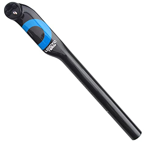 YouLpoet Carbon Faser Sattelstütze Mountain Bicycle Rennrad schwimmt 5 ° nach dem Sitzrohr,Blau,27.2x350mm