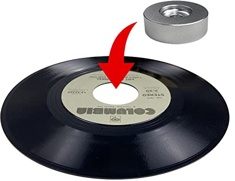 45 RPM Adapter, 7 Inch Vinyl Record Solid Aluminum Dome 45 Adapter for Turntables (Sliver)