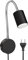 ledscom.de Leselampe WAIKA mit Schwanenhals, Stecker, Schalter schwarz matt, inkl. GU10 LED Lampe weiß 3-Stufen Dimmen: je max. 609lm