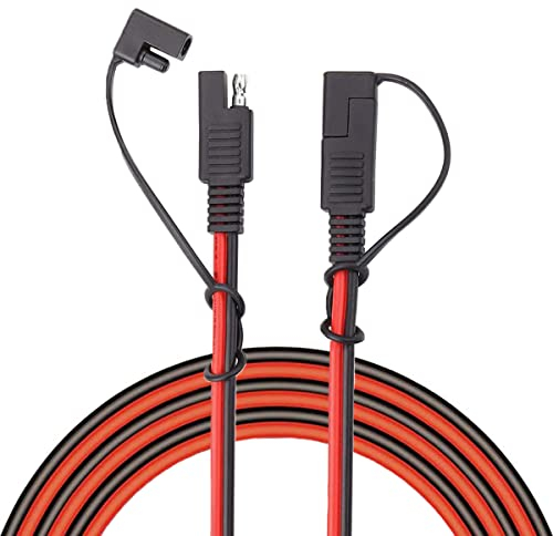 Liwinting SAE-Anschluss Kabel, Kfz-Verlängerungskabel, SAE auf SAE 2-poliger Schnellverbindungs-/Trenn-Verlängerungskabelbaum 16AWG mit Staubkappenhalterung, 1m/3.28ft