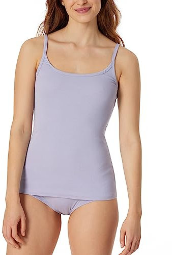 Schiesser Damen Spaghettitop Unterhemd-Pure Rib Unterwäsche, Flieder, 36