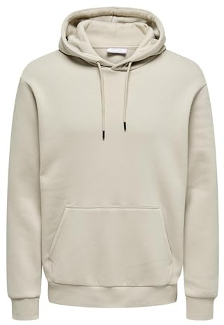 Only & Sons Onsceres Life Hoodie Sweat Noos Felpa con Cappuccio, Uomo, Beige (Rivestimento Argento), XS