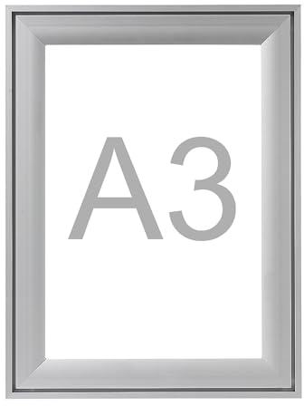 kaiserkraft | Premium-Klapprahmen | Aluminiumprofil | VE 2 Stk | für DIN A3 | HxB 474 x 351 mm