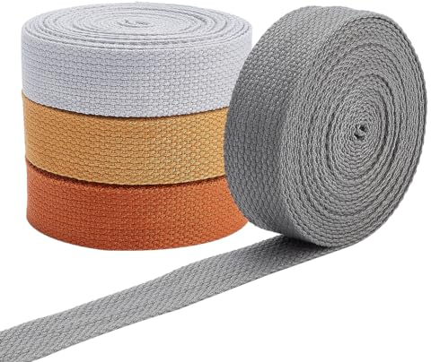 PH PandaHall 20 Yards 4 Farben Nähen Twill Gurtband 25 mm Grobes Baumwollgewebe Gurtband Mit Hoher Dichte Bekleidungsnähzubehör Zum Nähen von Bekleidung Kunsthandwerk