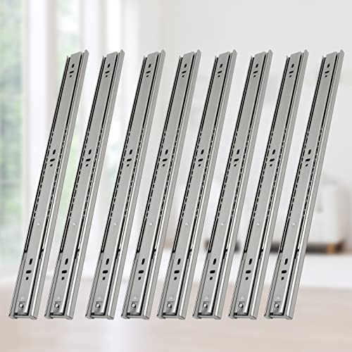Ansobea Schubladenschienen 8 Stück(4 Paar) Schubladenauszüge 450 mm Stabil Schubladen Schienensystem vollauszug 45 kg Tragkraft Schubladenschienen softclose Leichte Montage