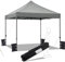 Yaheetech Tonnelle de Jardin 3×3x3,41 Abri Pliable Extérieur Barnum Commercial avec Sac de Transport à roulettes/Sacs de Sable/Accessoires Complets pour Foire Fête Camping Plage Gris Clair