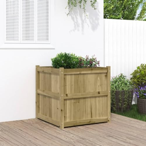 CIADAZ Pflanzkübel 70x70x70 cm Kiefernholz Imprägniert, Pflanzkasten, Blumenkasten, Blumenkübel, Blumentopf, Pflanztrog, Pflanzkiste, Tomaten Kübel - 837438