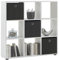FMD Standregal, Standregal Wandregal Sideboard Schmales Regal Geeignet für Wohnzimmer Keller Küche Büro mit 9 Fächern Weiß