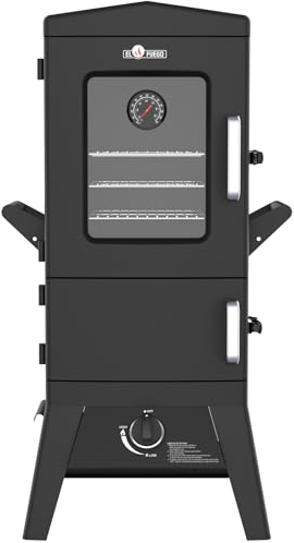 Gasgrill Portland W2 von El Fuego® Smoker mit Fenster, inkl. Gasschlauch u. Druckminderer, 3,5 kW leistungsstark, mit Thermometer, große Garkammer, AY 3176
