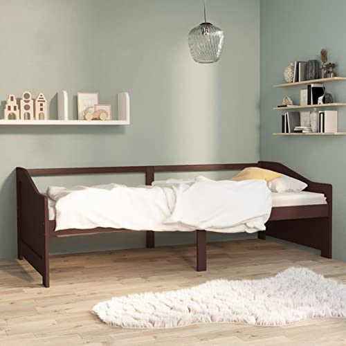 CIADAZ Tagesbett 3-Sitzer Dunkelbraun Massivholz Kiefer 90x200 cm, Schlafsofa, Daybed, Bettsofa, Sofa Bed, Sofabett, Schlafcouch, Jugendbett, Bettgestell, Bettcouch - 322167