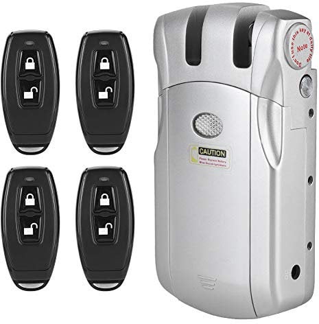 Cerradura electrónica de bloqueo inteligente, WAFU Wireless Invisible sin llave electrónica con mando a distancia Home Smart Remote Control Door Lock