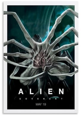 CTATOGE Poster mit Alien-Science-Fiction-Horrorfilmen, Leinwandgemälde, Wandkunst, Bild, Heimdekoration, Druck für Schlafzimmer, Wohnzimmer, 30 x 45 cm, ungerahmter Stil