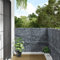 AIJUUKJP Brise-vue de jardin en PVC aspect pierre Gris 400 x 120 cm