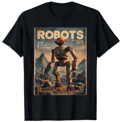 Fantasy Robot Retro Vintage 70s Magazin Graphic Japanese T-Shirt