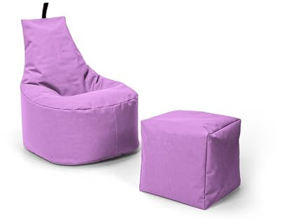 Nadimaideal Sitzsack XL - XXL für Kinder, Teenager & Erwachsene | Indoor & Outdoor | bereits gefüllt | Sitzsack Gaming | Füllung EPS Perlen (Flieder, XXL - Durchmesser 80 cm für Erwachsene)