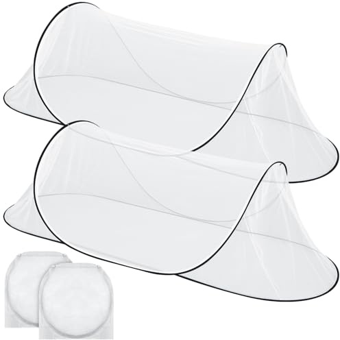 Vincreem 2 Pcs Mosquito Netting for Camping Bed 78 * 31 * 22 Inch, White
