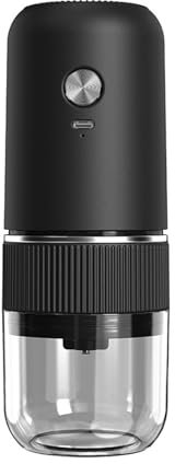 IGEAIIE Electric Burr Coffee Grinder, Portable Rechargeable Mini Coffee Grinder, Adjustable Grind Settings, Cordless Electric Coffee Grinder for Espresso, Drip Coffee, and French Press - Black