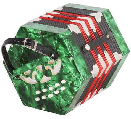 GXLDIANPU Mini -Akkordeon -Instrument, Professionelles Konzertina -Akkordeon, Gürtel Einstellbar, 20 -Ton -Schlüssel, Tragetasche, 3 Farben Zur Auswahl, Hervorragendes Geschenk Für Kinder Und Freunde