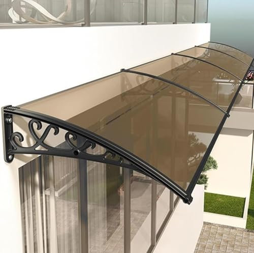 DRFGNF Outdoor Door Canopy Awning for Patio Roof Brown Sun Shelter for Garden Canopies Rain and Snow Protection Front Door Porch Cover 120x540cm