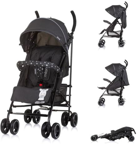 Chipolino Kinderwagen Milano Buggy bis 22 kg, Rückenlehne verstellbar, faltbar schwarz