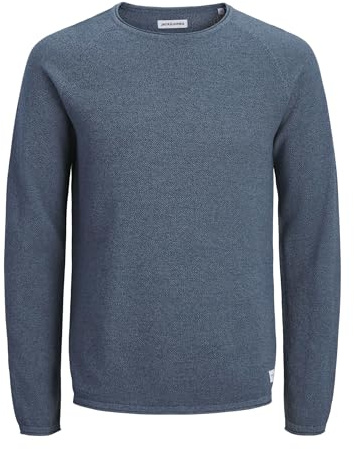 JACK & JONES Herren Strickpullover Rundhals Basic Langarm Sweater Baumwolle Shirt JJEHILL