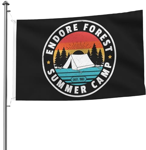 Garten Fahnen Doppelt Genäht Haus Hof Flagge Endore Trees Sommercamp Ost, 1983 Durable Gartenflagge Für Party Garten Bar 90X150Cm