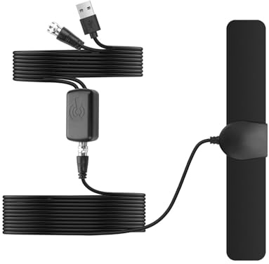 YAODHAOD Digital TV Antenna for Smart TV Indoor, 200 Miles - DVB-T/T2/ATSC/ISDB-T - with 4K Ultra HD - Digital Antenna with Amplifier,360° & Long Range Reception for Local Channels, Supports 4K