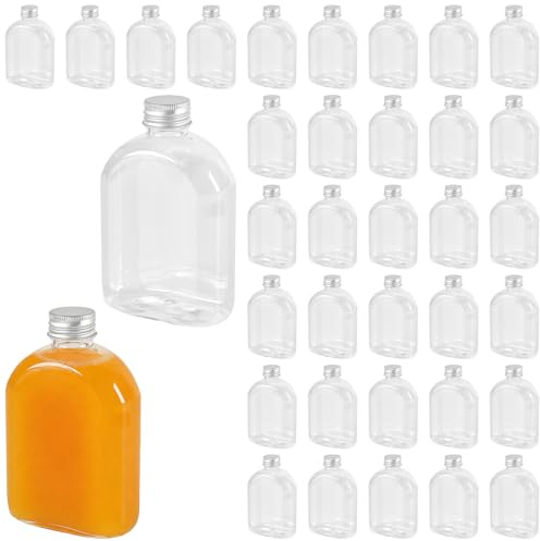 TAICHEUT 36 Pack 7oz Plastic Juice Bottles with Lids, 200ml Clear Empty Bottles for Smoothies, Milk, Homemade Drinks, Water