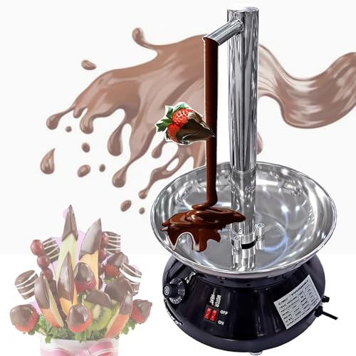 Máquina de fuente de chocolate, modelo de grifo, fácil montaje perfecto, máquina grande de cascada de chocolate de acero inoxidable for fiesta, boda, cumpleaños(Black)