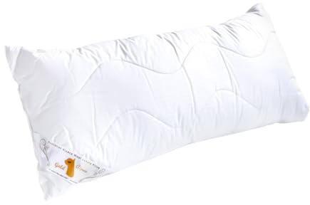 Alpaka Kissen | 80 cm x 40 cm | Kopfkissen mit 60% Füllung Alpaka-Wolle