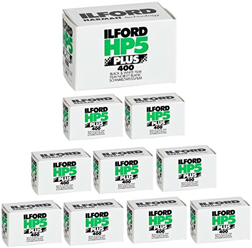 Ilford HP5 Plus ISO 400 Schwarz-Weiß-Rollfilm 35 mm (36 Belichtungen) (10er-Pack) Bundle (10 Stück)