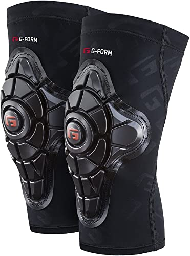 G-Form Rodilleras Pro-X para hombre para bicicleta de montaña, monopatín, snowboard, ciclismo, BMX, bicicletas eléctricas, proporcionando alta protección contra impactos y flexibilidad mejorada, color negro G en relieve - XS