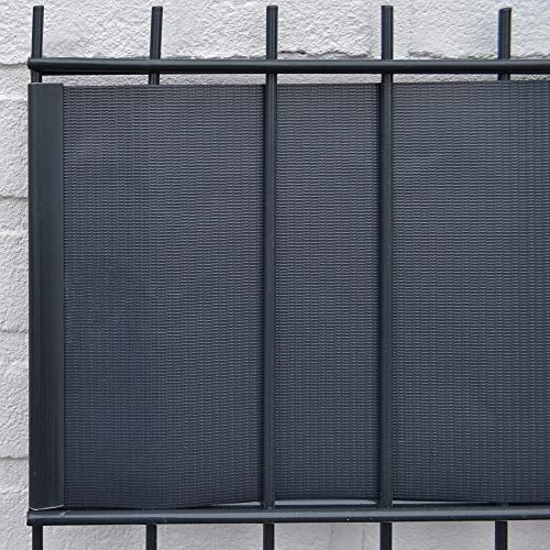 HOME DELUXE - PVC Sichtschutz Zaunfolie MATA - Dunkelgrau - 1 Rolle je 35 Meter