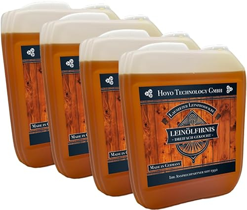 Leinölfirnis 20 Liter Leinöl Firnis (4 x 5 Liter) Lausitzer Holzschutz dreifach gekocht und harzfrei