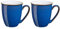 Denby - Imperial Blue Coffee Mug Set of 2 - 330ml Large Stoneware Ceramic Classic Tea Mug Set For Home & Office - Dishwasher Safe, Microwave Safe - Blue, White, Brown - Chip Resistant