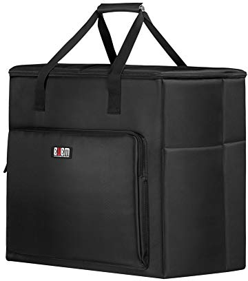 BUBM Gaming PC Desktop Computer Carrying Case,Protable Travel Handbag for Desktop Tower PC Chassis, Monitor(Up to 27inch), Keyboard and Mouse,Waterproof&Shockpoof,Black