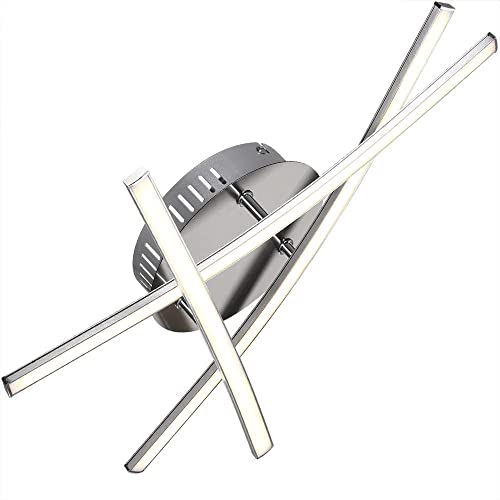 Monzana LED Deckenlampe 3 Flammig 15W Matt Warmweiß Montagematerial Wohnzimmer Schlafzimmer Büro Flur Küche Decke Lampe Leuchte Deckenleuchte Silber
