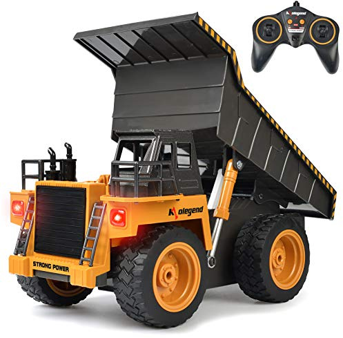 kolegend Remote Control Dump Truck RC Truck Construction Vehicle Truck Toys with Rechargeable Battery for Toddlers Kids Boys and Girls
