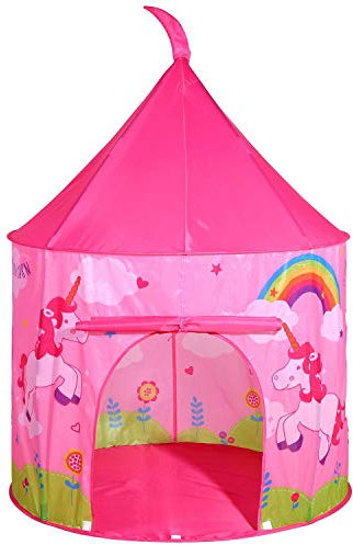 SOKA Princess Unicorn Play Tent Portable Foldable Pink Pop Up Play Teepee Indoor or Outdoor Garden Playhouse Tent Carry Bag for Children Boys Girls Toddler