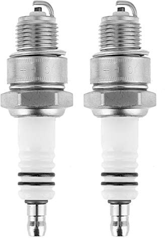 Akozon Ein Paar Zündkerzen Zündkerze E6TC Keramischer Edelstahl Powersports Zündkerze Widerstandszündkerze