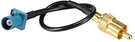 Superbat Cable Fakra a RCA RG174 15cm, Cable Pigtail RCA Macho a Fakra Z Macho Azul, 50ohm Cable Coaxial para Cámara de Respaldo, Antena GPS, Reproductor de DVD de Coche, Cámara de Retroceso etc.