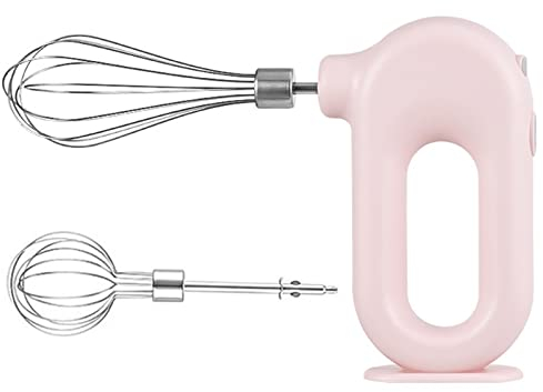 YARUMD FOOD Eléctrica Batidora De Varilla,Con Cabeza De Mezcla De Alimentos Portátiles Inalámbricos Recargables USB, Para Huevo Batidor, Pastel, Hornear Y Cocinar (Rosa),Rosado