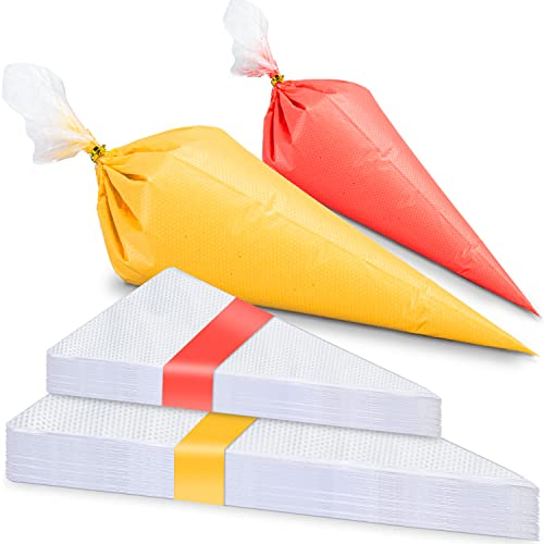 Labeol 200Pcs Disposable Piping Bags 16 Inch 12 Inch Pastry Bags Royal Icing Bags Tipless Frosting Bags Cookie Cake Decorating Bakery Bags Party Favor Bags