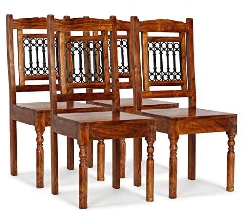 INLIFE Esszimmerstühle 4 STK. Massivholz mit Palisander-Finish-5271