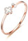 Gilieyer Four-Leaf Clover Bracelet for Women, Enamel Plated Gold Lucky Clover Fashion Simple Bracelets Cubic Zircon Rose Gold Leaf Bangle Black Clover for Women Jewelry (White-Rose Gold)