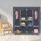 Oshion Kleiderschrank Faltschrank Stoffschrank Faltbare Garderobe Canvas mit Reißverschluss Stoffschrank Kleiderschrank mit Kleiderstange, Fächern (169,5 x 44 x 181,5 cm grau)