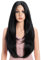 Joedir 24'' Vorhang Bangs Perücke Natürliche Layered Synthetische Perücken Tiefer Teil Gerade Perücke T Lace Front Perücken für Frauen(1B)