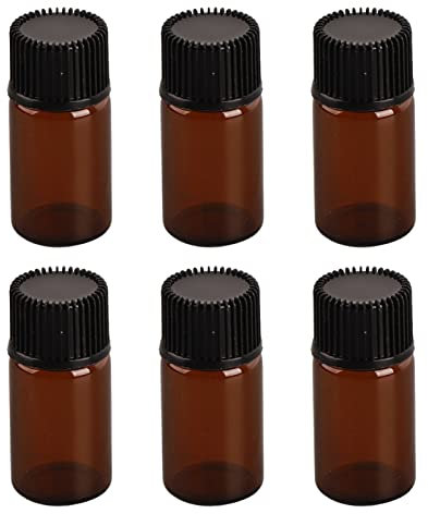 100 Pièces 3ml Mini Taille Verre Brun Cosmétique Bouteilles D'huile Essentielle étanche Durable Inodore Prévenir les Fuites Flacons Compte-gouttes